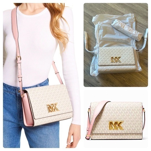 Michael Kors Handbags - Bnwt MICHAEL KORS gorgeous designer Mimi medium logo messenger handbag.